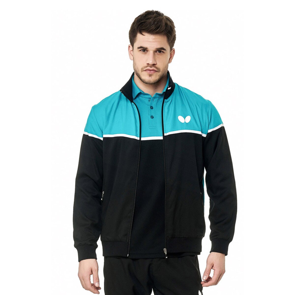 Kosay Track Jacket: Black, Model